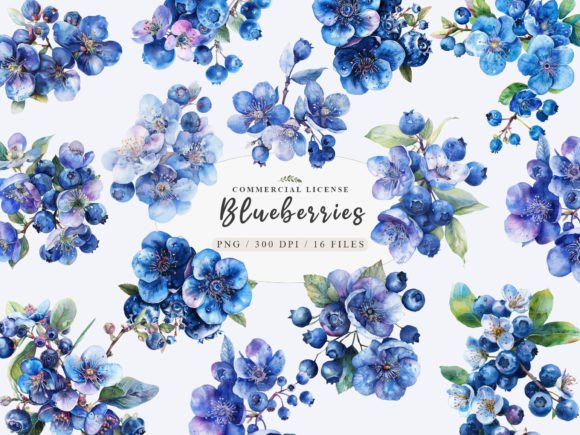 Download Watercolor Blueberry Clipart, Blueberry - Berry Collection