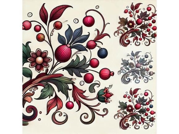 Download Stylized Floral Berry Art Design - Berry Collection