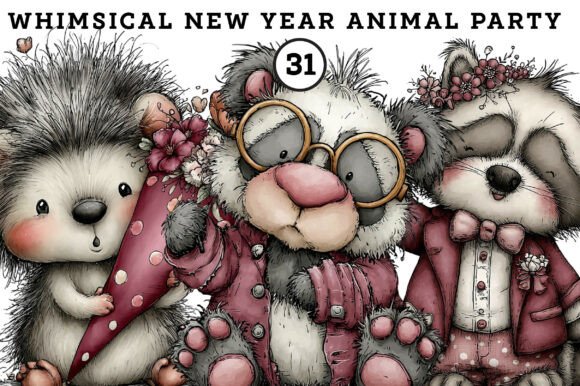 Download Whimsical New Year Animal Party Clipart - Party Collection