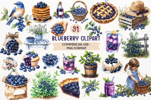 Download Watercolor Blueberry PNG Berry Clipart - Berry Collection