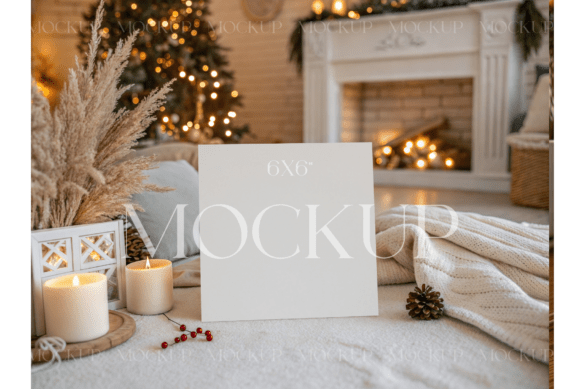 Download Square Card with Winter Decor Scene - Winter decor Collection