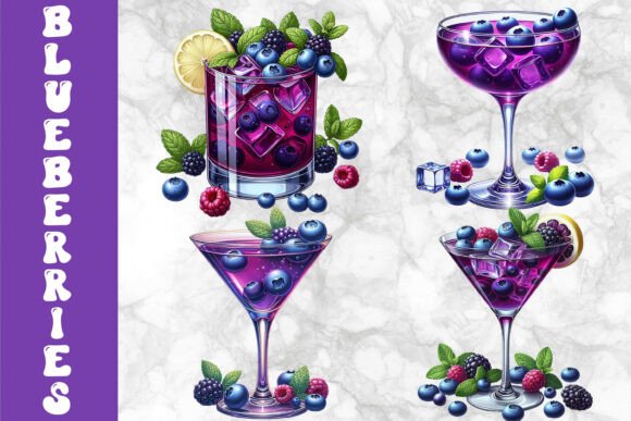 Download Blueberry Cocktail Clipart - Berry Collection