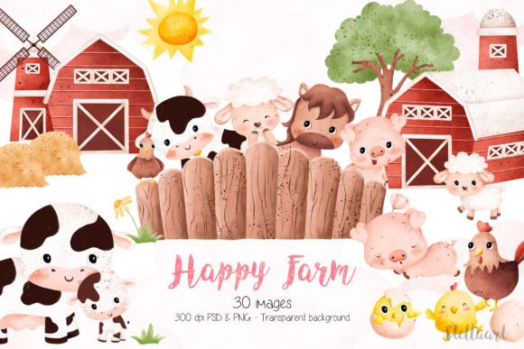 Download Happy Farm Animals Clipart - Happy Collection