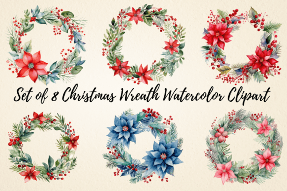 Download Christmas Wreath Watercolor Clipart - Christmas wreath watercolor Collection