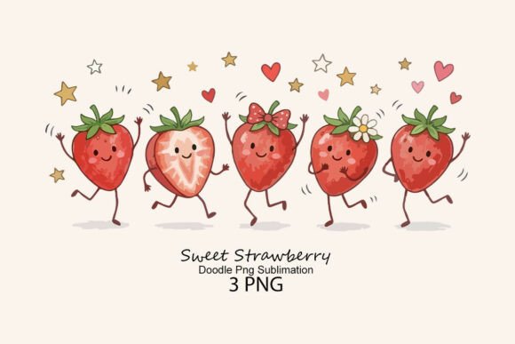 Download Sweet Strawberry Doodle Png Sublimation - Berry Collection