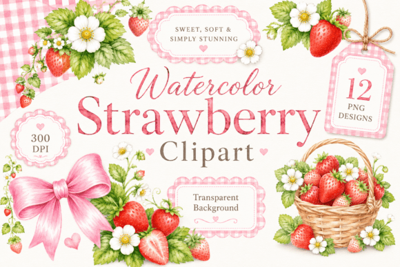 Download Coquette Strawberry PNG Bundle - Berry Collection
