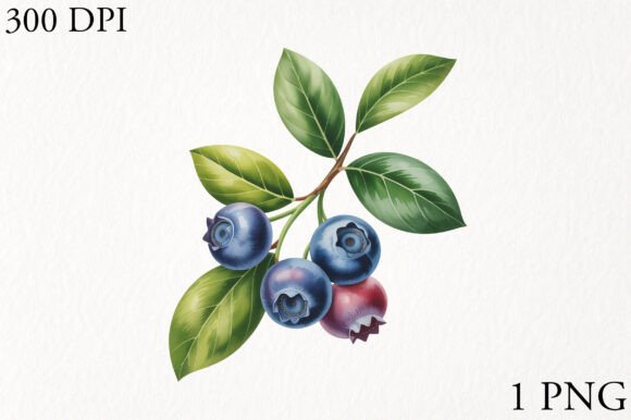 Download Watercolor Blueberry Clipart - Berry Collection