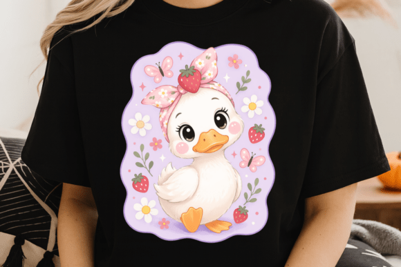 Download Cute Duck Strawberry PNG - Berry Collection