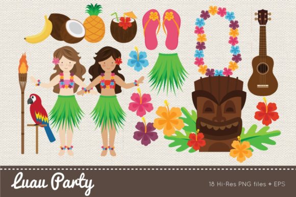 Download Hawaii Luau Party Clipart Vector - Party Collection