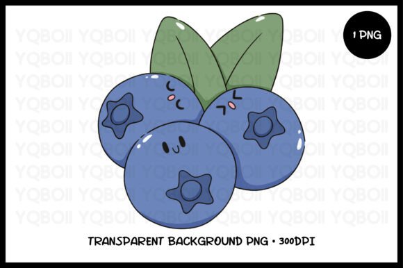 Download Kawaii Blueberry Clipart PNG - Berry Collection