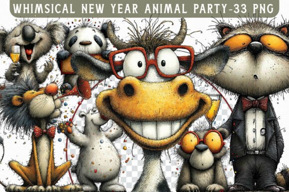 Download Whimsical New Year Animal Party Clipart - Party Collection