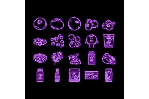 Download Blueberry Biberry Blue Berry Neon Glow - Berry Collection